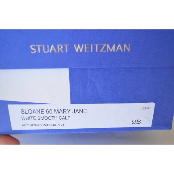 Stuart Weitzman Sloane White Calfskin Mary Jane Pumps - Picture 8 of 8